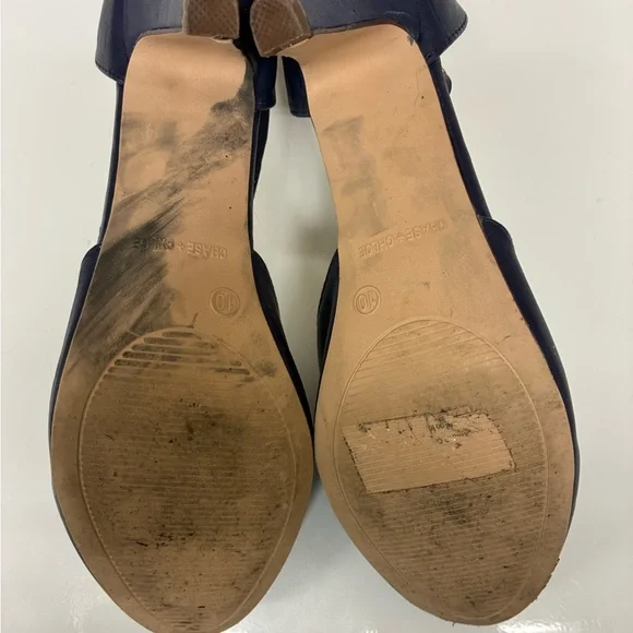 Chase + Chloe Navy Cutout Heels - Picture 5 of 5